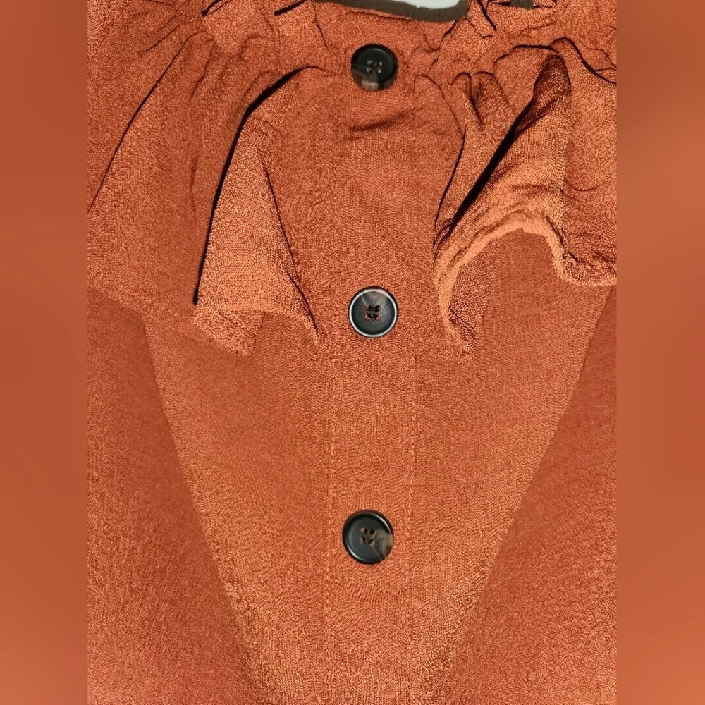 LOVE LETTER COLLECTION boho cropped off shoulder top Cottagecore Burnt Orange - Picture 3 of 8
